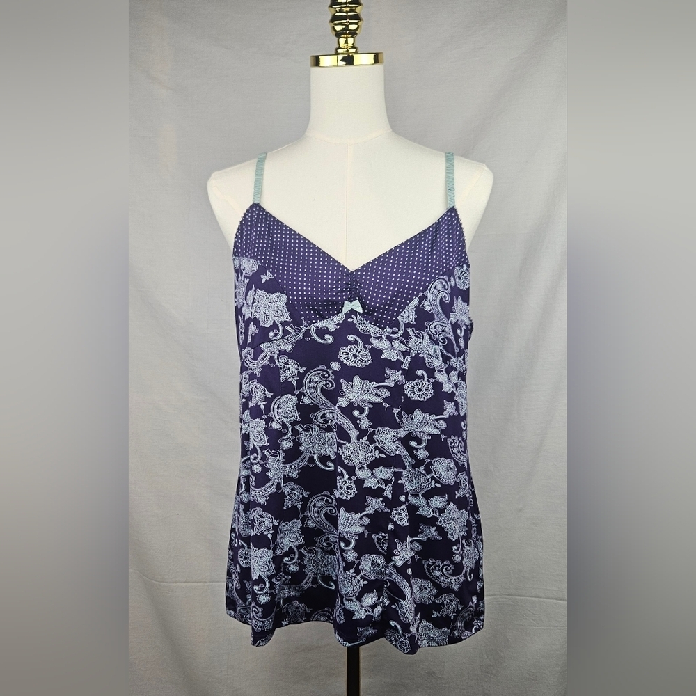 Apt 9 Purple & Teal Paisley Pattern Cami  Sz XL‎ Fairycore Y2k Coquette